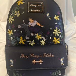 Loungefly Disney Navy Floral Backpack with Character Design